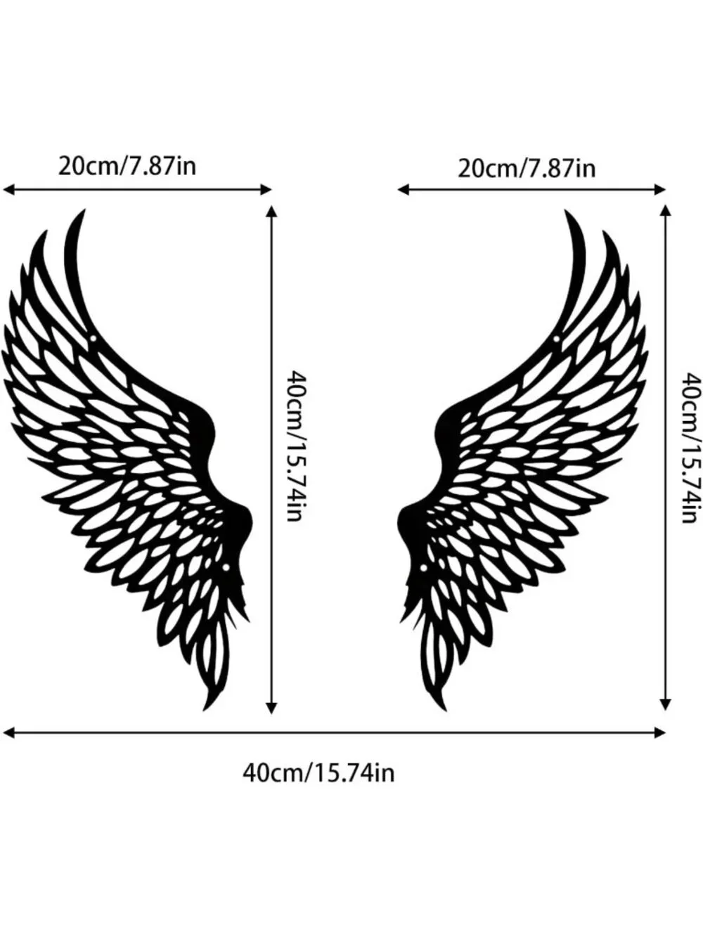 Large Angel Wings Metal Wall Art | Abstract Butterfly Decor | Gothic Vintage